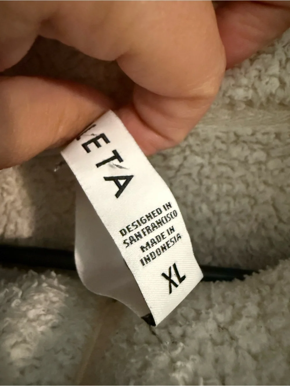 Athleta white fuzzy full zip